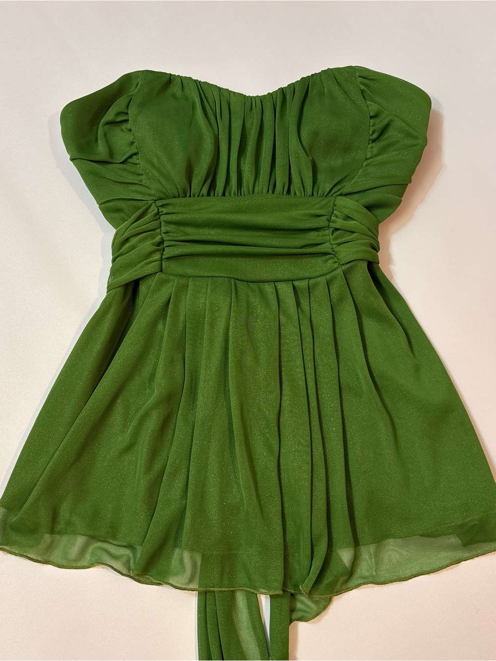 Le Chateau green strapless top with bow detail